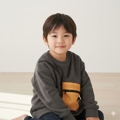 akachan honpo - 仿羔皮呢休閒上衣-深灰色