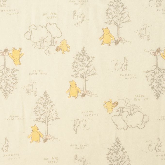 akachan honpo - 小耳朵包巾-復古小熊維尼-淺卡其色 (長83cm x 寬83cm)