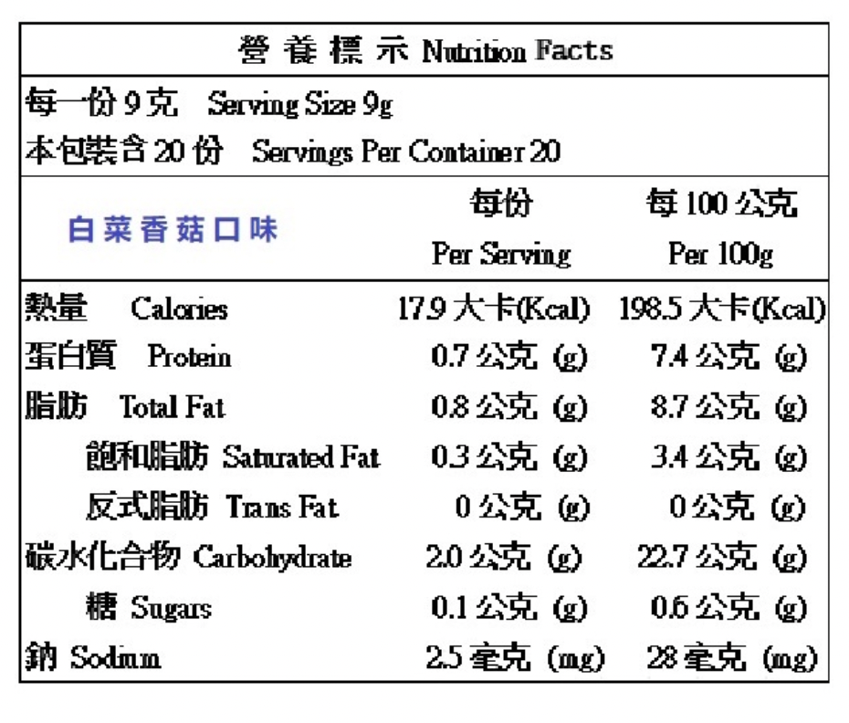 港媽私房手作 - 手工蔬果UFO寶寶水餃-白菜香菇-20粒/盒（160g -/+4%）