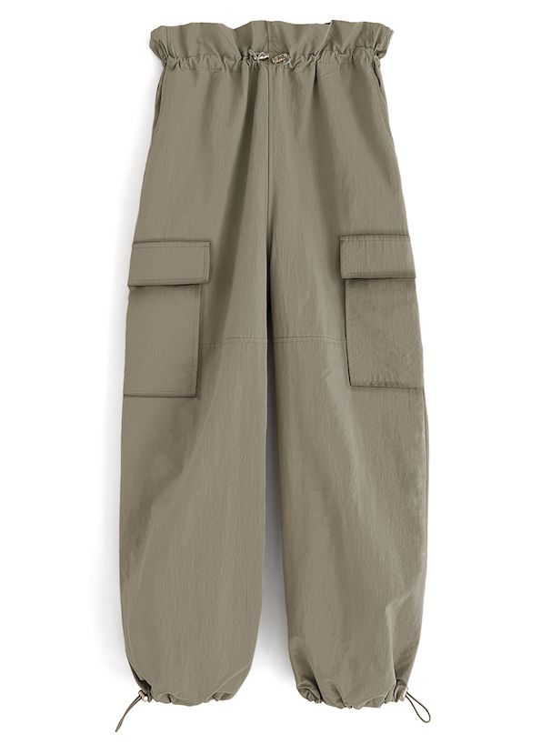 日本 GRL - 美式休閒抽繩束口褲-軍綠 (F)