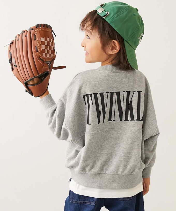 日本 devirock - 英文LOGO寬鬆感落肩長袖大學T-藍紫