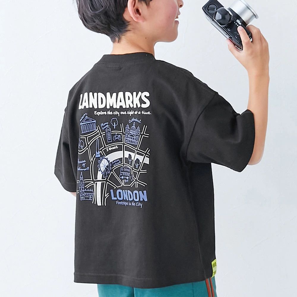 世界旅行系列 短袖上衣(小孩)-倫敦-黑