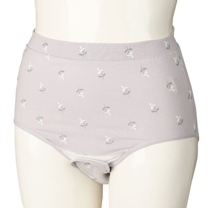 akachan honpo - 產後護理內褲腹部舒適款-小花-紫色