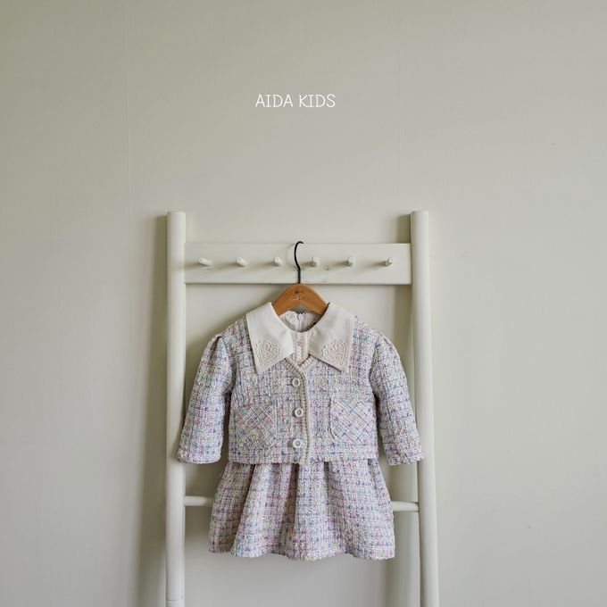 韓國 AIDA - 質感毛呢編織長袖連身洋裝-燕麥