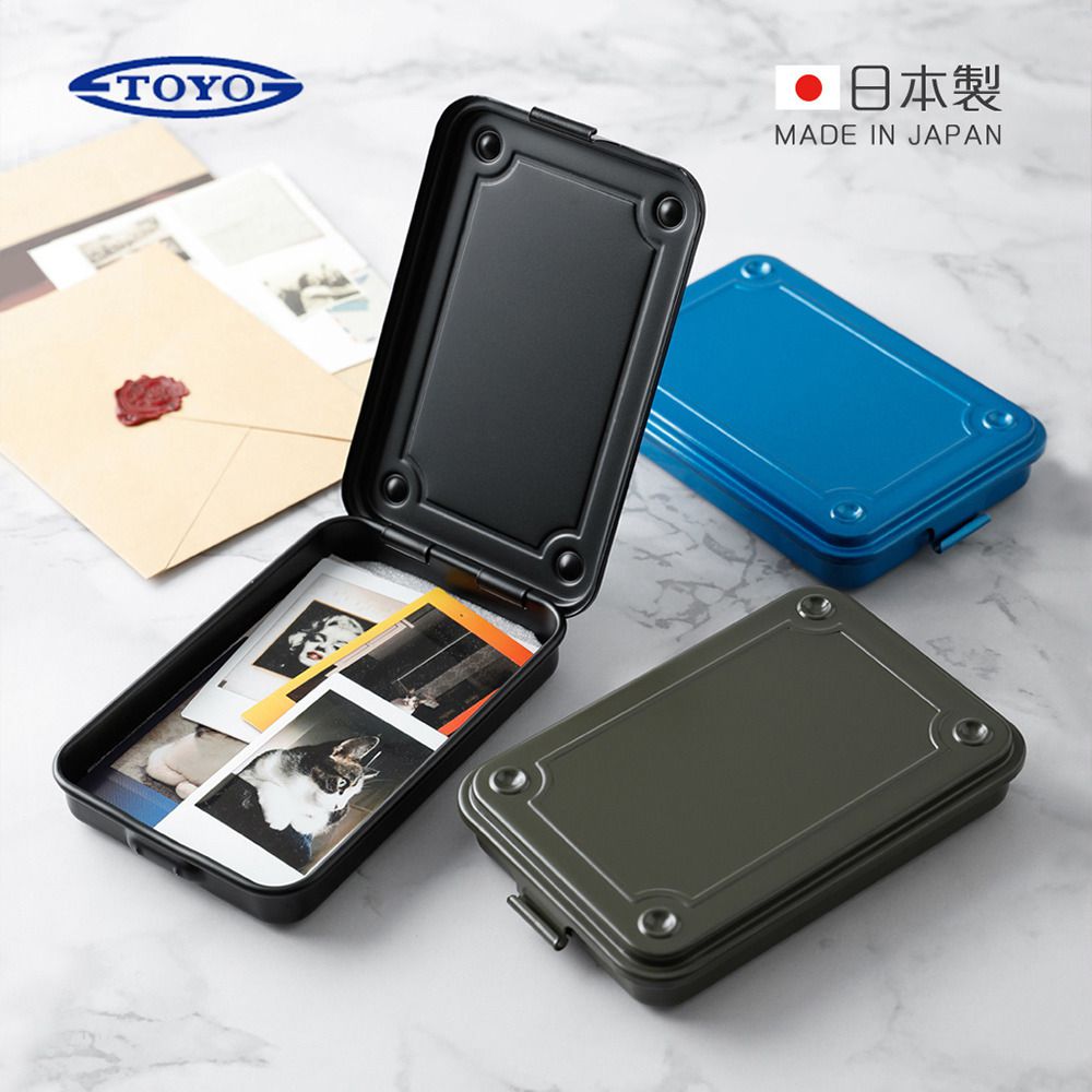 日本TOYO - T-152 日製隨身型鋼製小物收納盒-軍綠