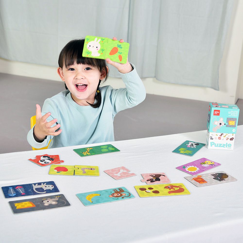 西班牙 APLI - 二分之一拼圖-動物食物