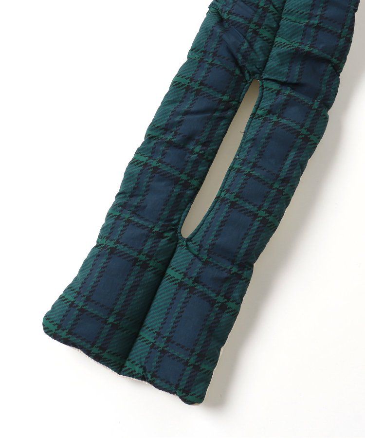 日本 BREEZE - 潑水加工雙面印花保暖圍脖-象牙白&格紋