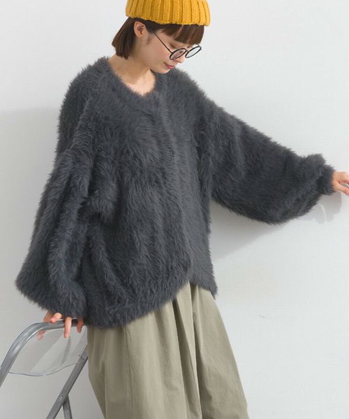 日本 Lupilien - 柔和蓬鬆毛海繭型針織開襟衫/外套-薄荷綠