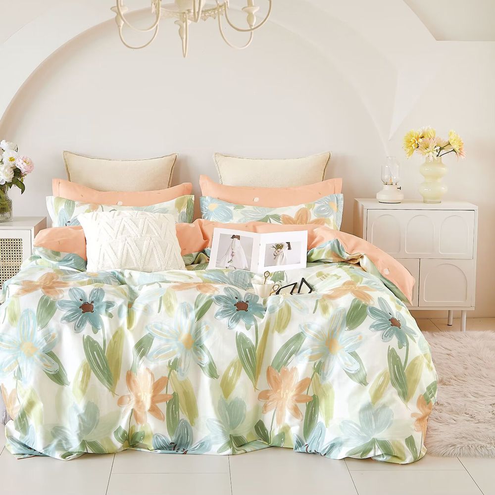 台灣製 極致純棉寢具組-雅蔓-雙人三件式床包組