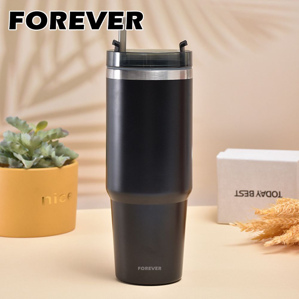 不鏽鋼保冰保冷冰霸杯/隨行杯900ml-黑(買一送一)-黑色