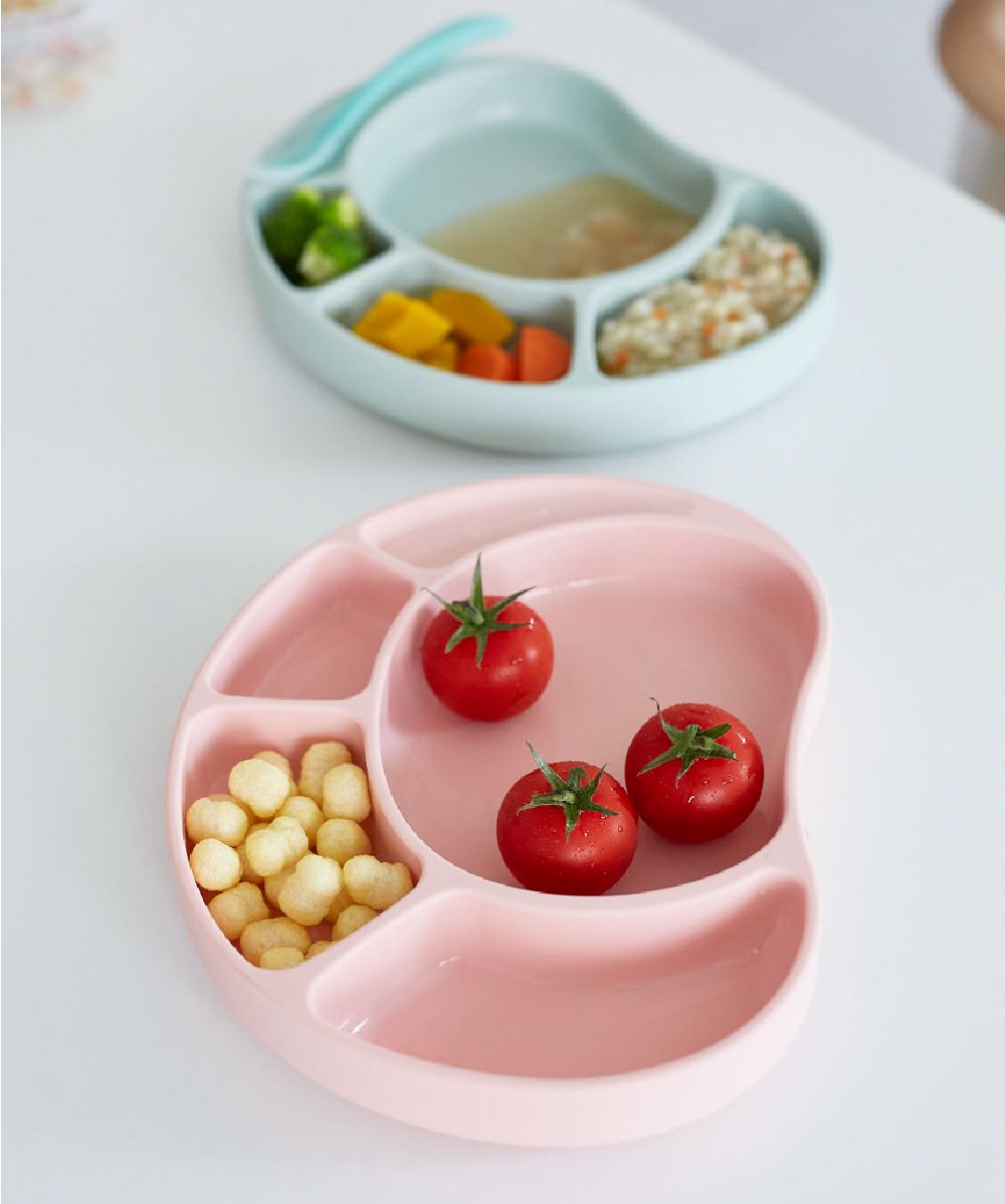 韓國 SILIPOT - 鉑金矽膠幼兒防滑餐盤-調色板-薄荷綠 (230X180X42 mm)-1入裝