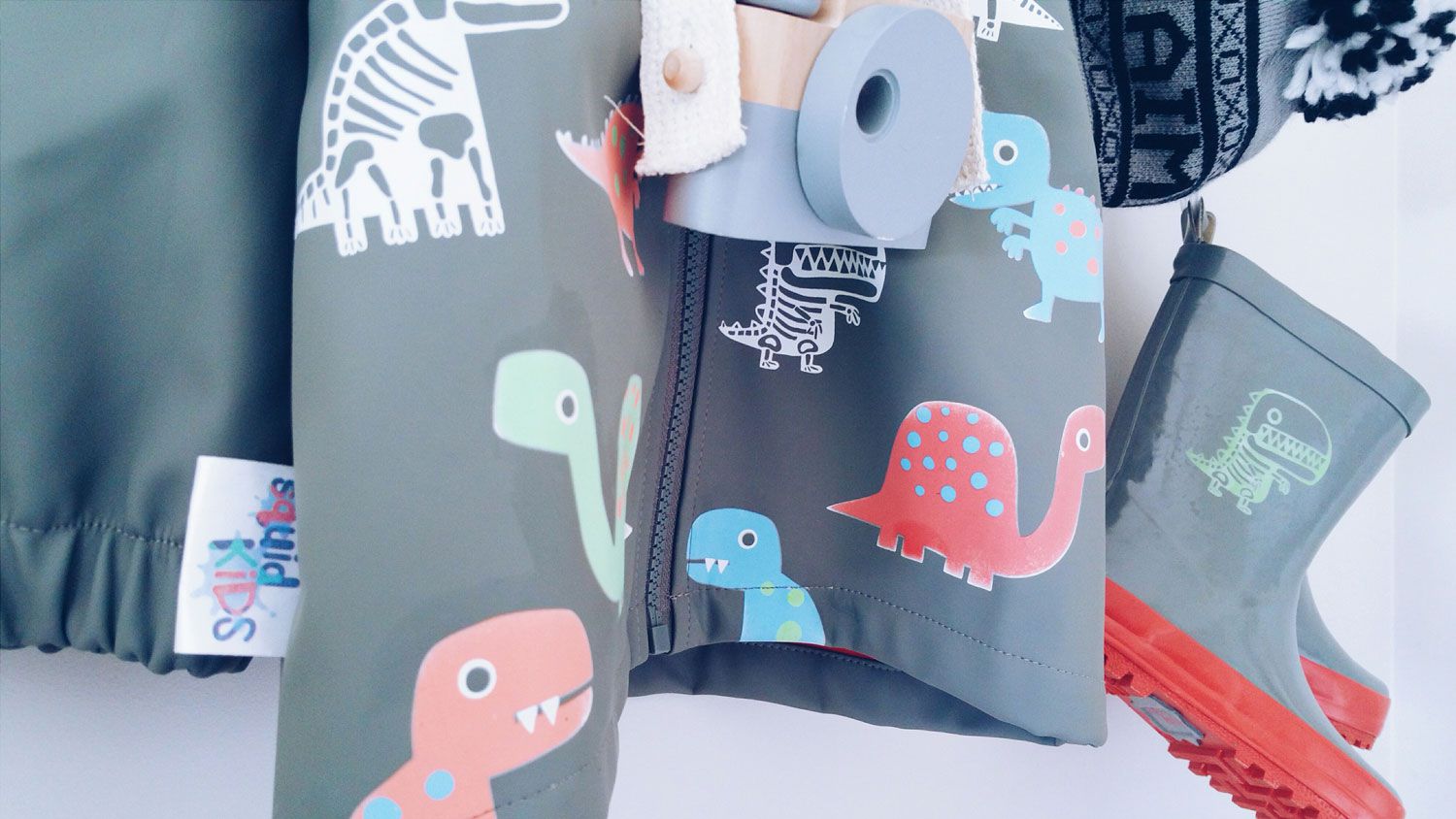 英國 Squid Kids - 厚款變色雨衣-半彩色海星-水藍