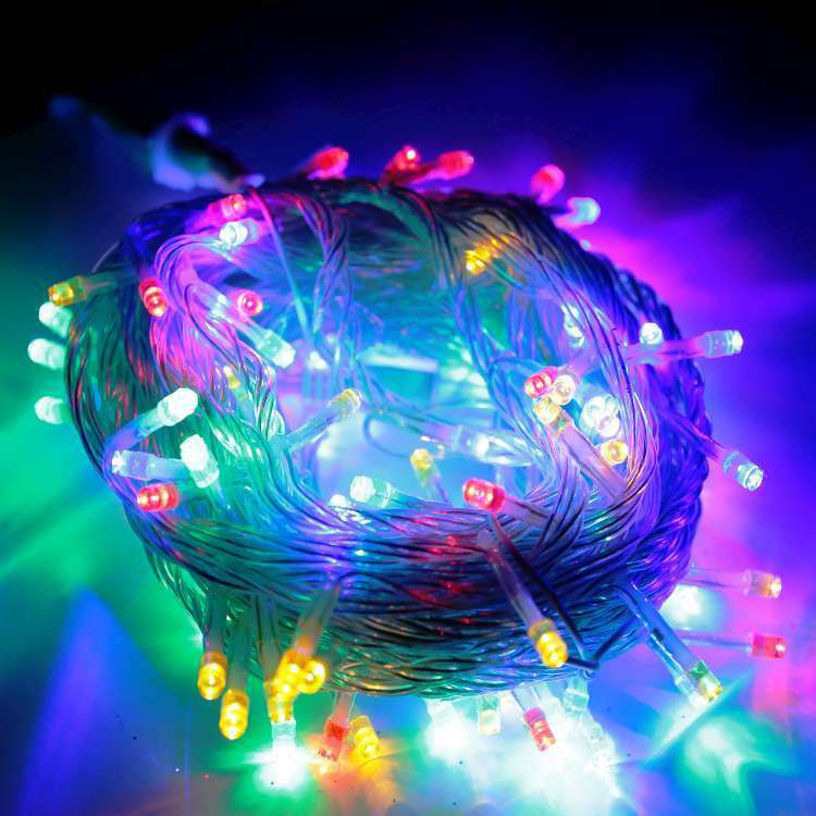 MODACore 摩達客 - 100燈LED燈串聖誕燈樹燈串 (彩色光透明線)(附IC控制器)高亮度省電
