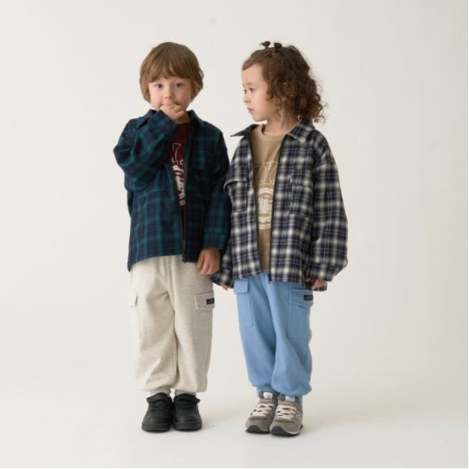 日本 b-ROOM - 經典格紋廓形長袖襯衫/夾克-黑