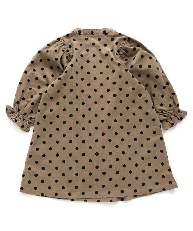 日本 apres les cours - 襯衫領微甜束口長袖洋裝-碎花-海軍藍