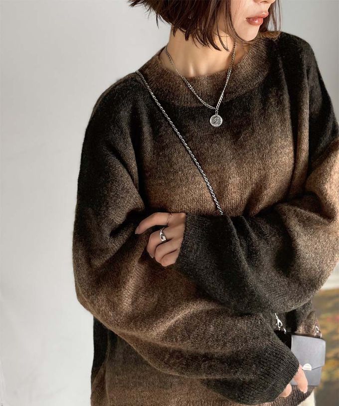 日本 Classical Elf - Java 絕美漸層寬鬆針織上衣-藍系