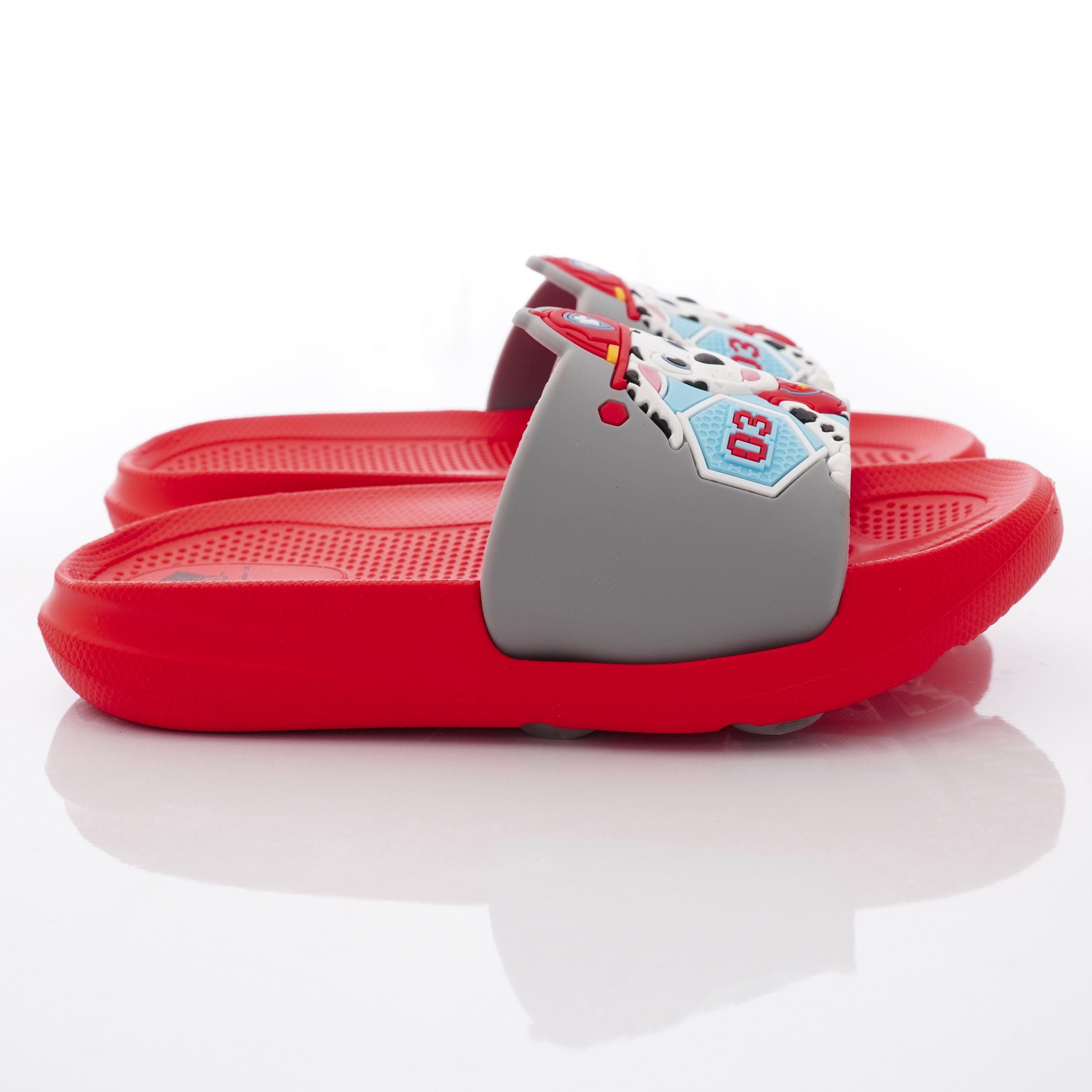 汪汪隊立大功 - 卡通童鞋-毛毛輕量拖鞋款(中小童段)-紅