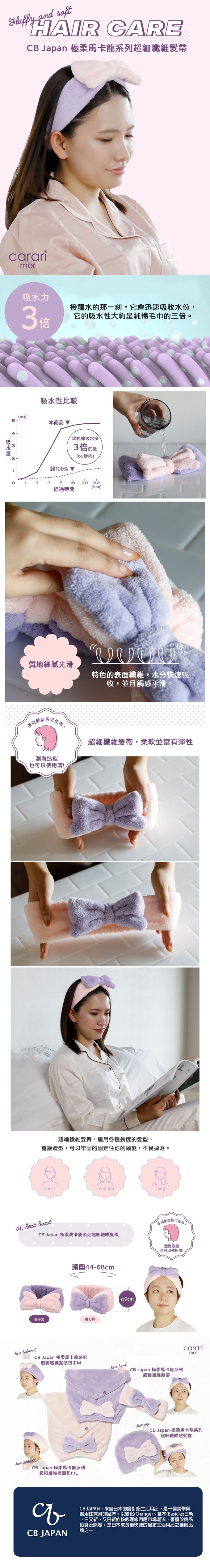 日本 CB JAPAN - 極柔馬卡龍系列超細纖維髮帶-甜心粉