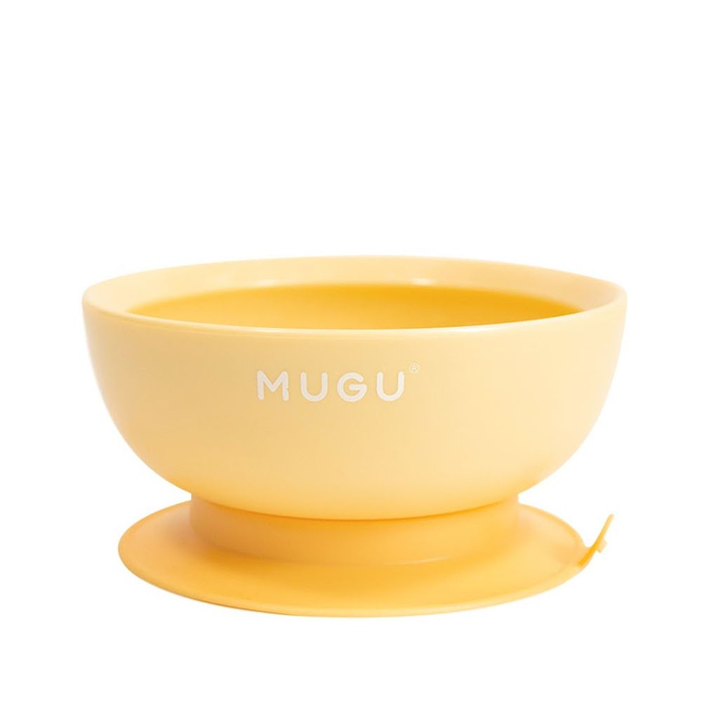 MUGU - 幼兒防漏學習吸盤碗-黃色-340ml