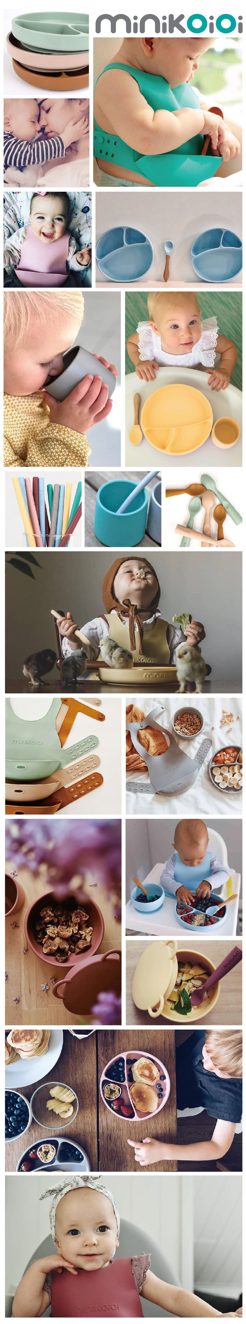 土耳其 minikoioi - 防滑矽膠吸盤碗(實心耳)-靜謐藍