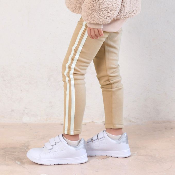 日本 Chil2 - [熱銷]刷毛保暖彈力長褲-寬格紋-灰藍