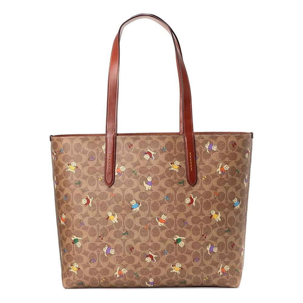 大款貓咪印花麂皮內裏托特包