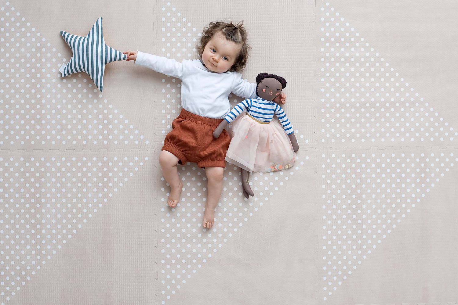 德國 toddlekind - 地球系列遊戲地墊-自然米-一組6片