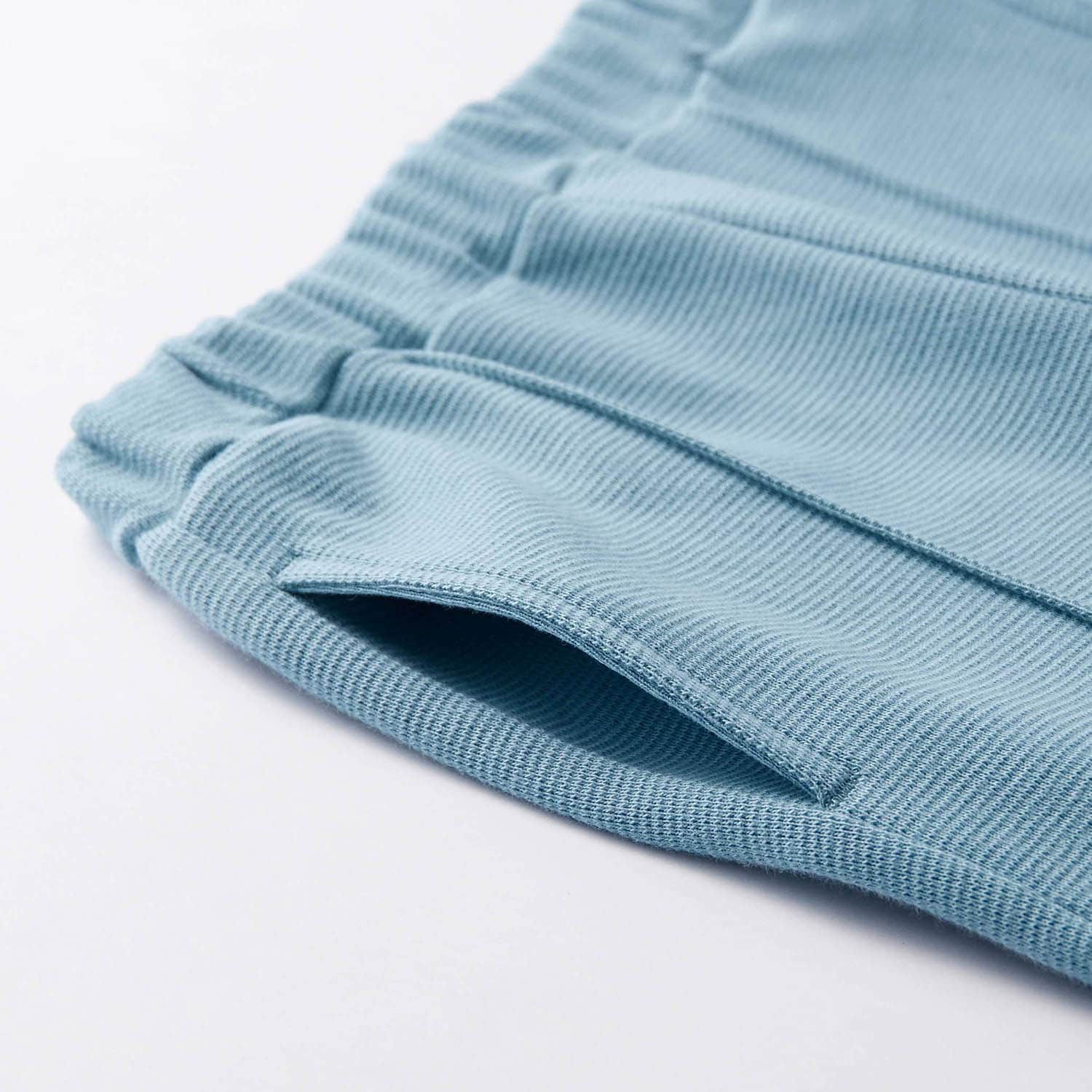 日本千趣會 - GITA 時尚摺線口袋彈力喇叭褲-水藍