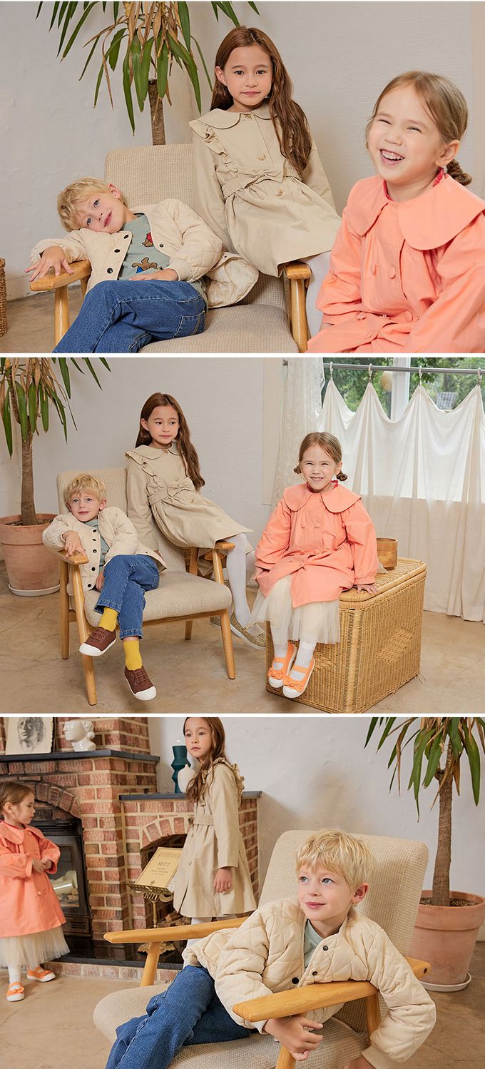 韓國 OZKIZ - 氣質裝飾腰帶長版風衣外套-卡其