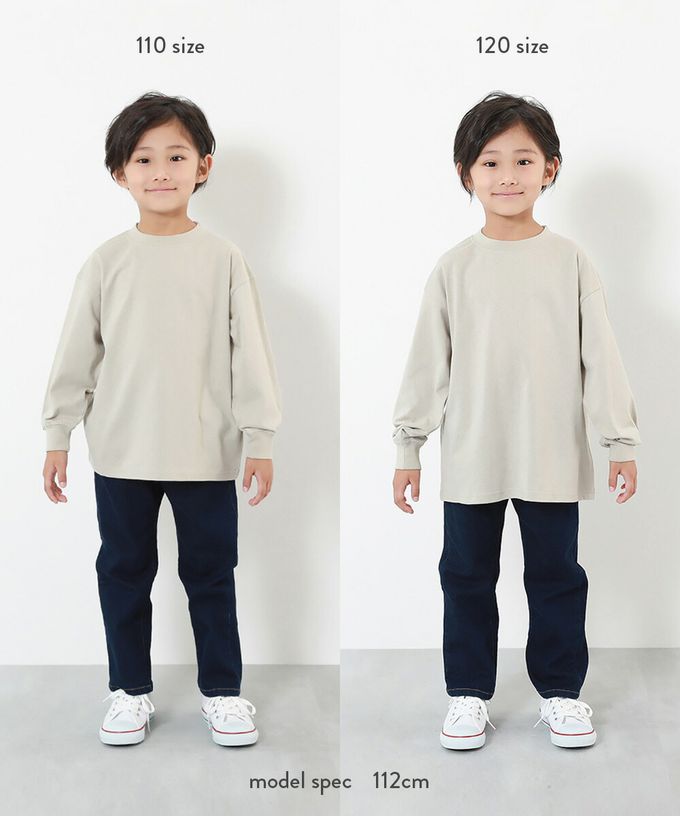 日本 devirock - 100%棉 定番印花寬版長袖上衣-背後狗狗-粉紫