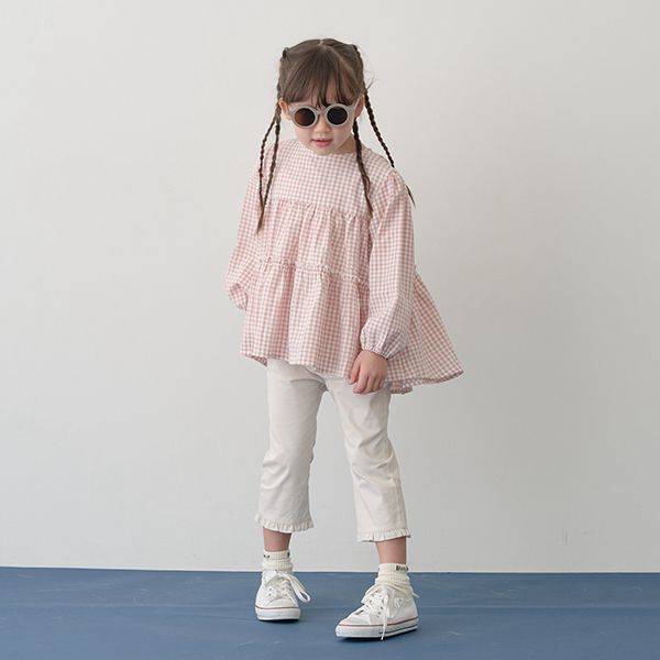 日本 Lycee mine - 彈力舒適荷葉邊七分褲-象牙白