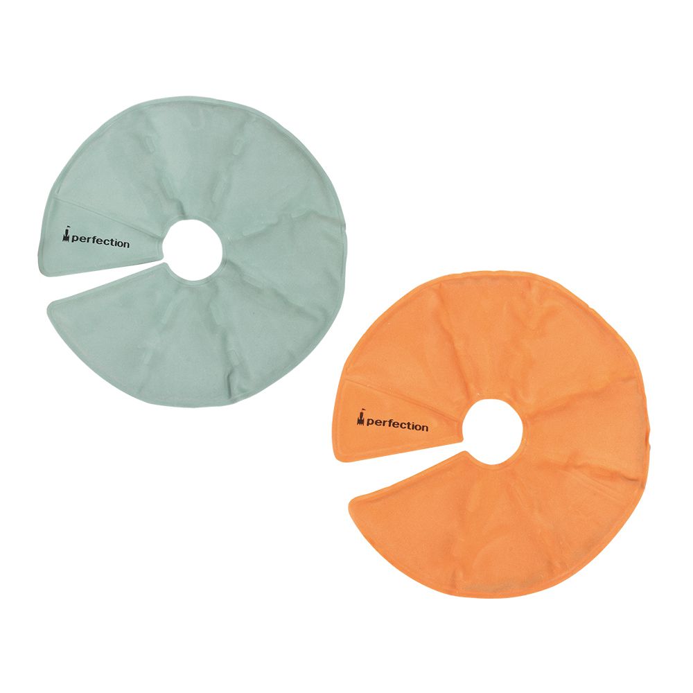 韓國 Perfection - 乳房專用冷熱敷墊-胸部腫脹救星(2入組)-橘色+綠色