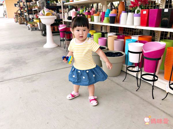 akachan honpo - 短袖拼接洋裝-條紋-淺卡其色