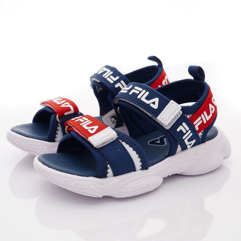 FILA - 輕量韓版運動涼鞋款(中小童段)-白藍紅