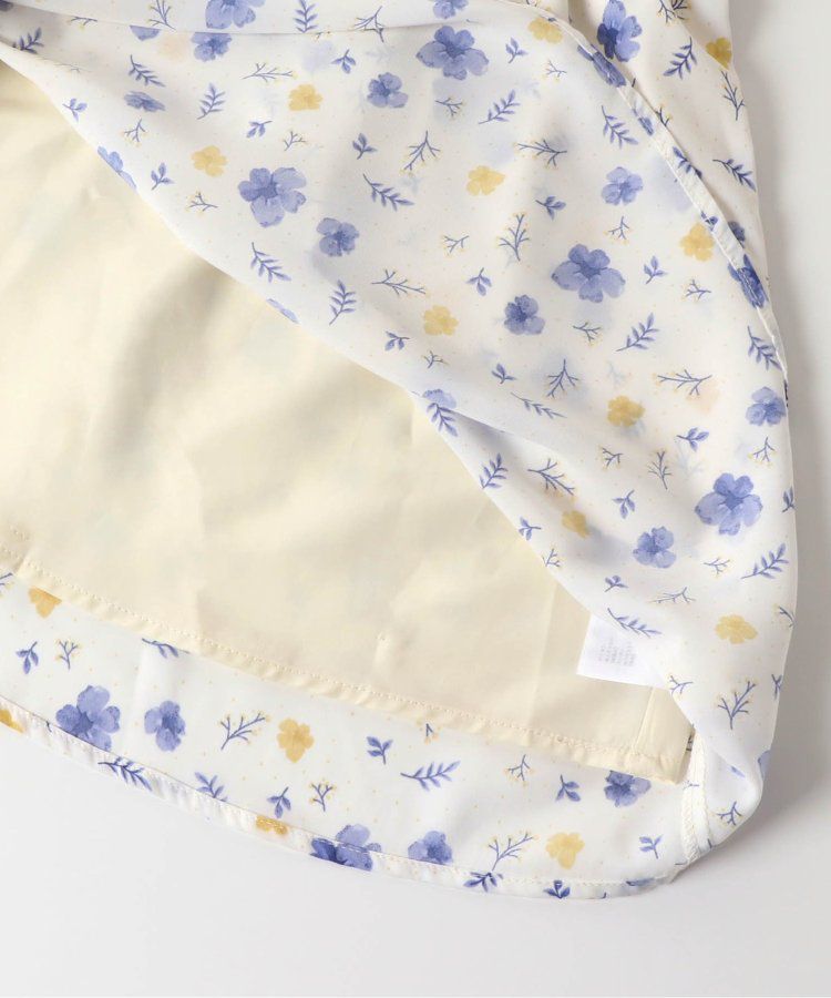 日本 apres les cours - 成熟又可愛的假二件綁帶洋裝-米黃-藍小花