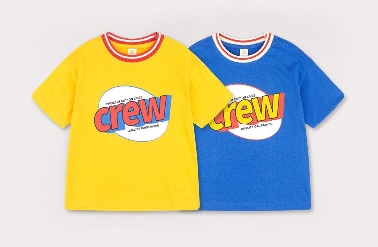 韓國 HEJMINI - Crew T-藍