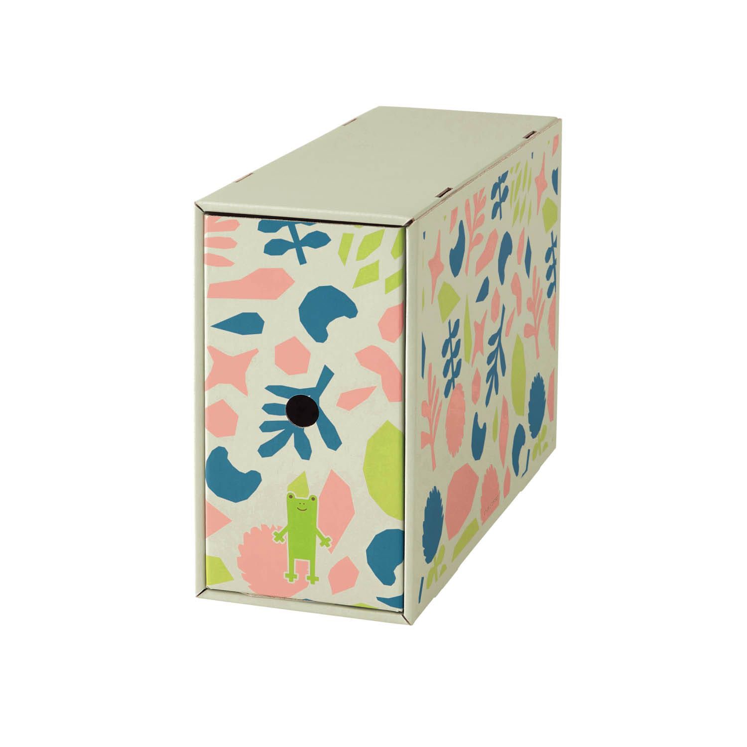 日本千趣會 - 童趣印花可組裝小物收納盒-可愛動物-二格直式 (寬25.5x深34x高24cm)