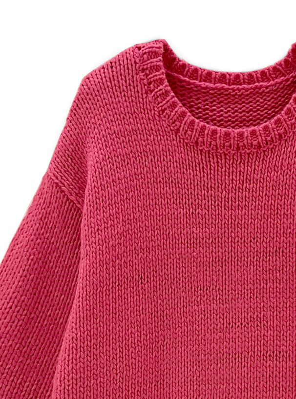 日本 GRL - 慵懶感落肩長版針織上衣-秋日橘 (F)