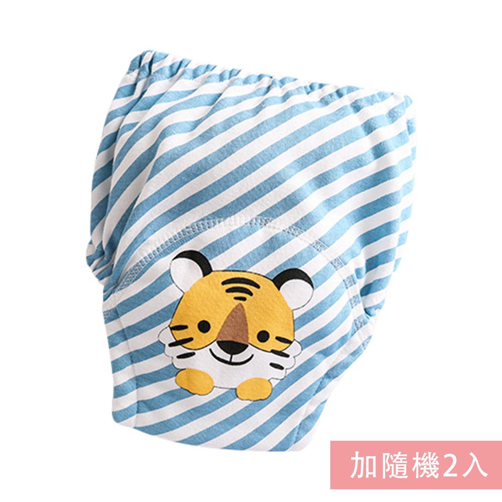 JoyNa - 嬰兒純棉學習褲-3件入-藍條老虎+隨機2入