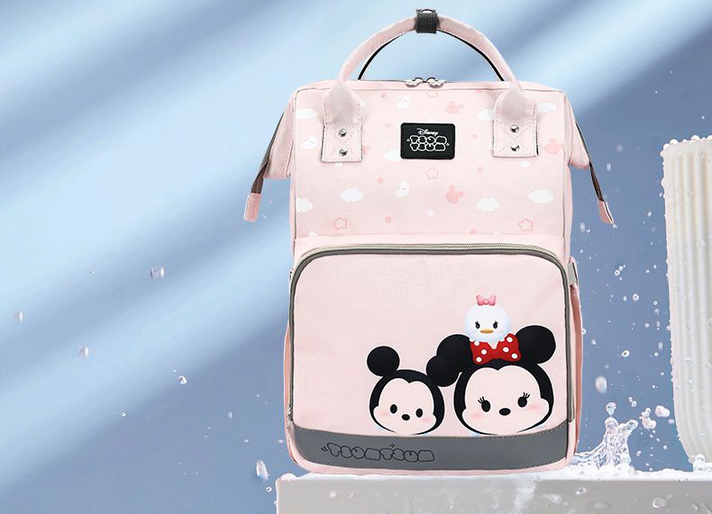 卡通人物防髒後背包/媽媽包-TSUM TSUM-粉色 (40x26x14cm)