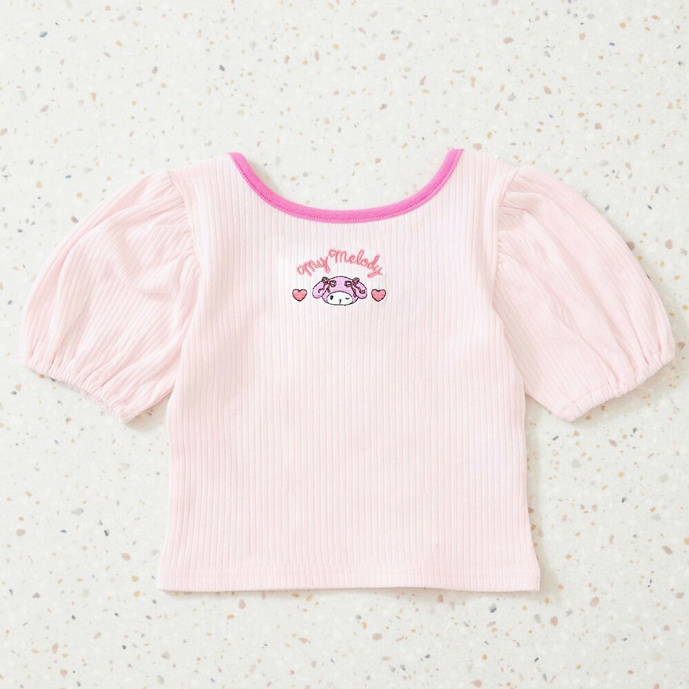 日本 ma lalumiere store - 三麗鷗聯名 背交叉澎澎短袖上衣-酷洛米-紫