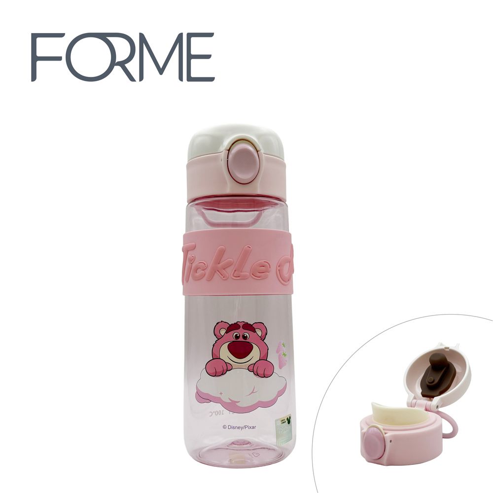 正版授權兒童水壺 直飲彈跳冷水壺 活力杯-熊抱哥/粉白 (620ml)