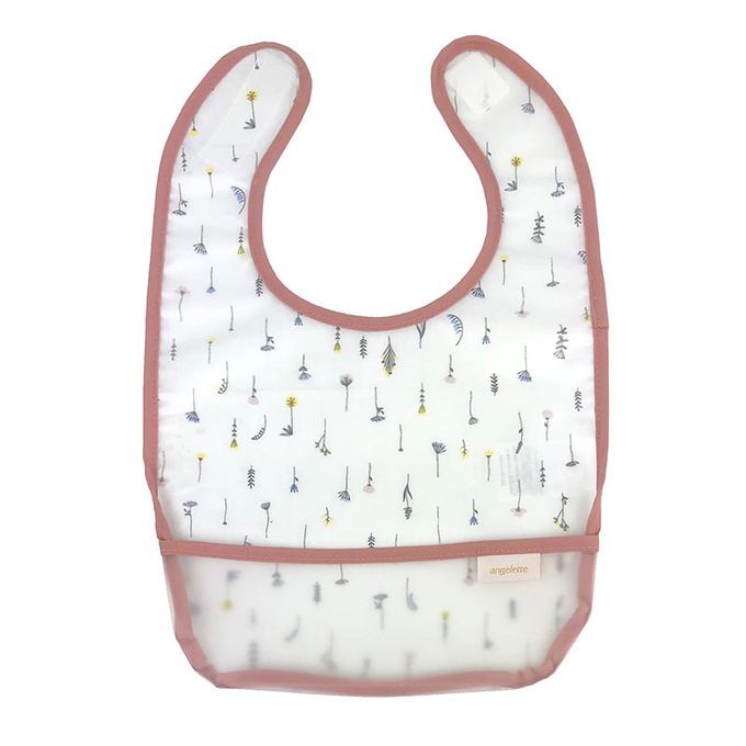 akachan honpo - 用餐圍兜2件組-小花-灰色 (70~95cm)