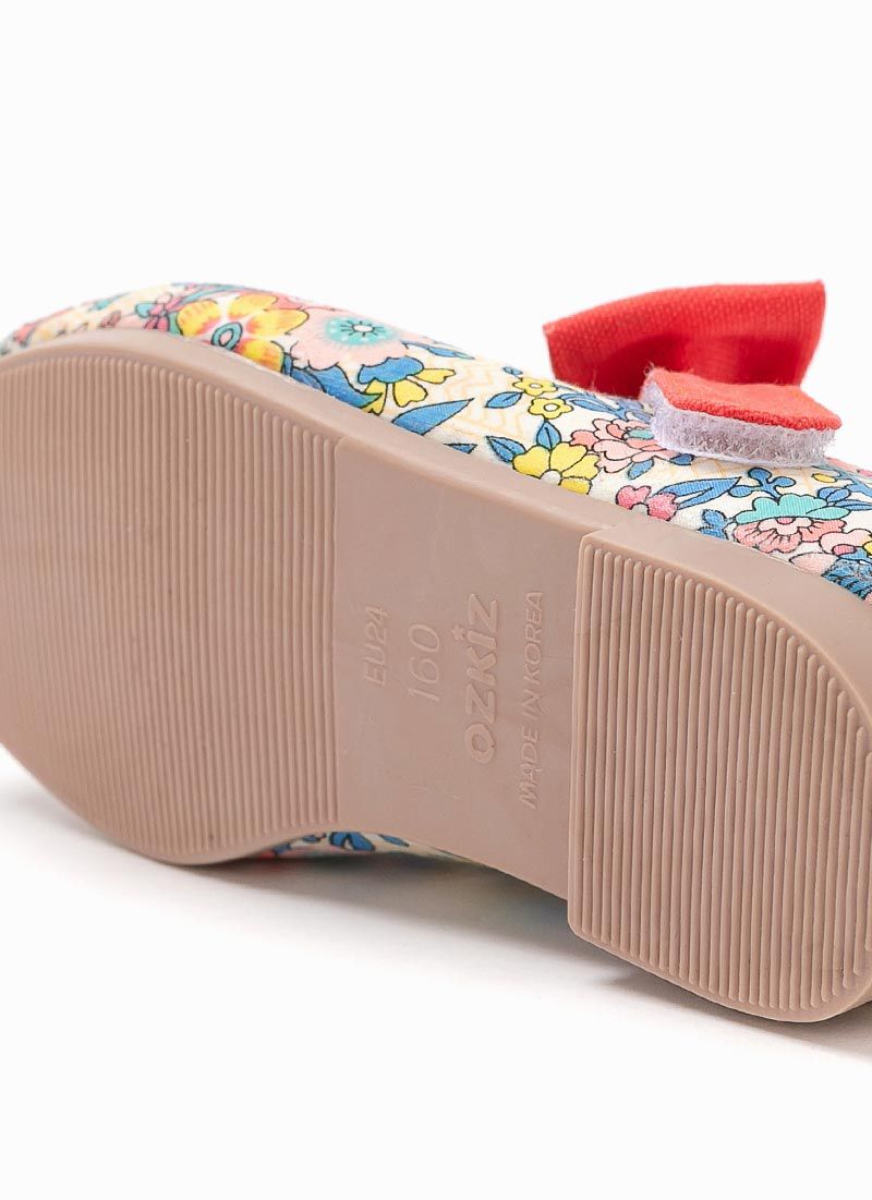 韓國 OZKIZ - 蝴蝶結繫帶彩色花園皮鞋