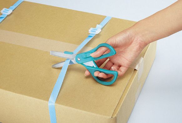 日本文具 KOKUYO - 2WAY附開箱刀片機能剪刀-藍