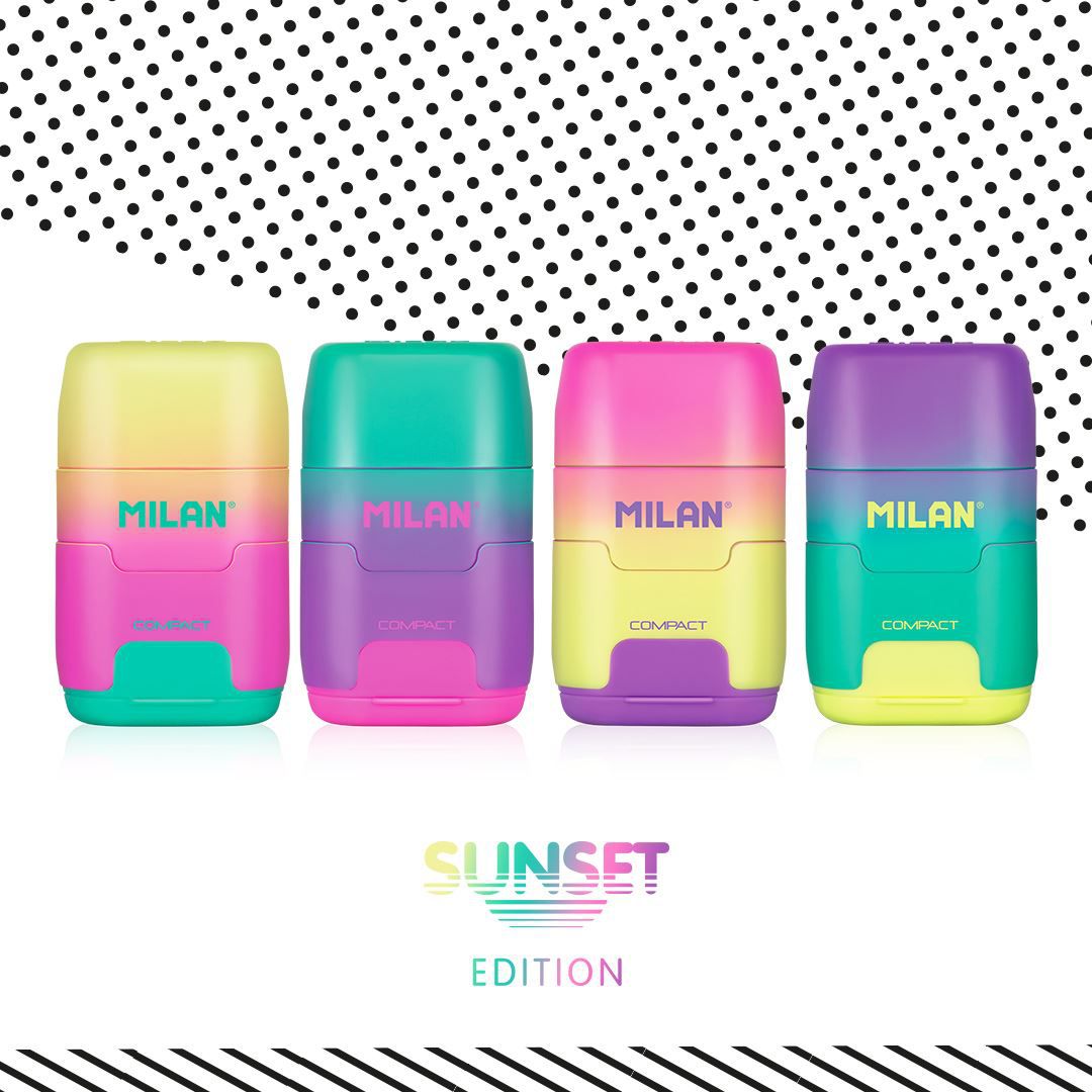 MILAN - COMPACT橡皮擦+削筆器-雲彩朵朵(4色隨機出貨)