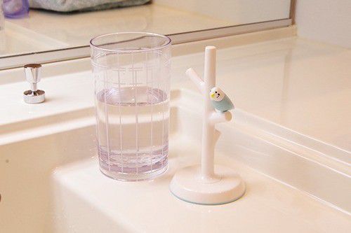 日本 Hashy - 樹枝造型杯架/漱口杯組-熊貓-綠 (杯子Φ6.5x11cm)