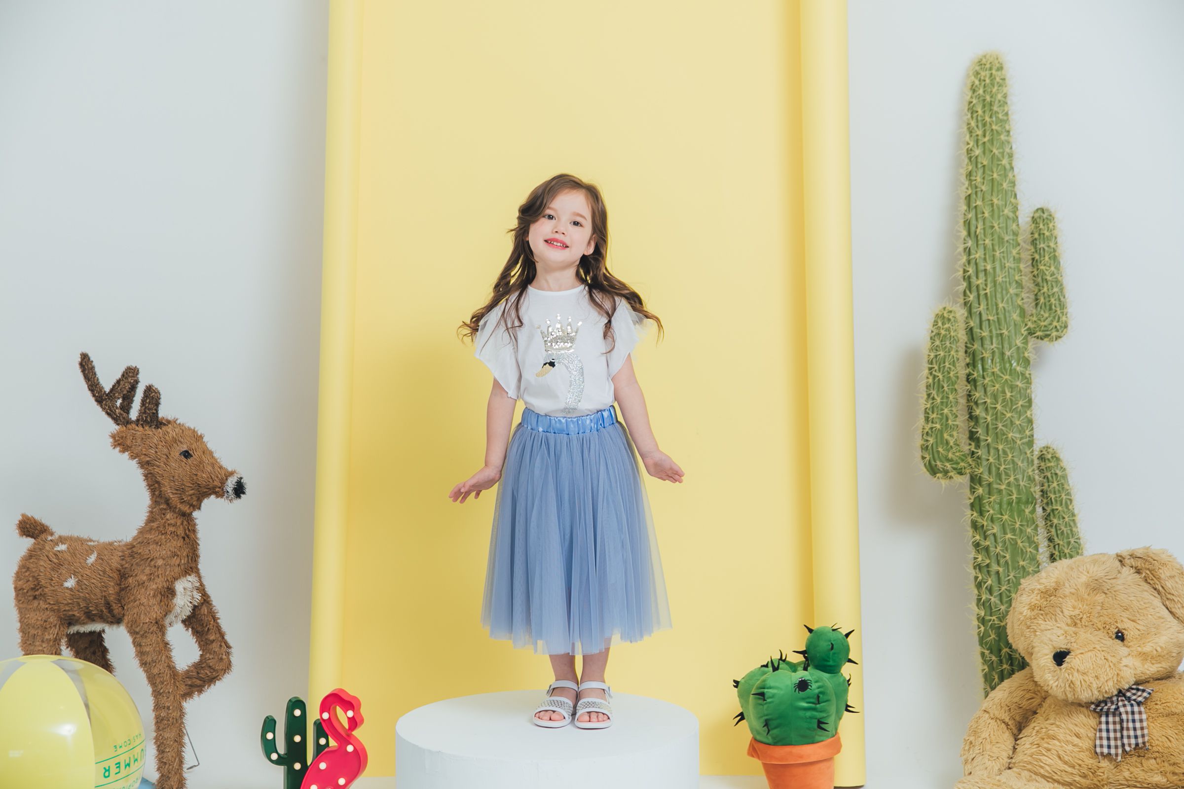 Peachy - 北鼻款*獨家訂製綿柔法式浪漫三層蓬紗裙-三層蓬版-仙杜瑞拉藍