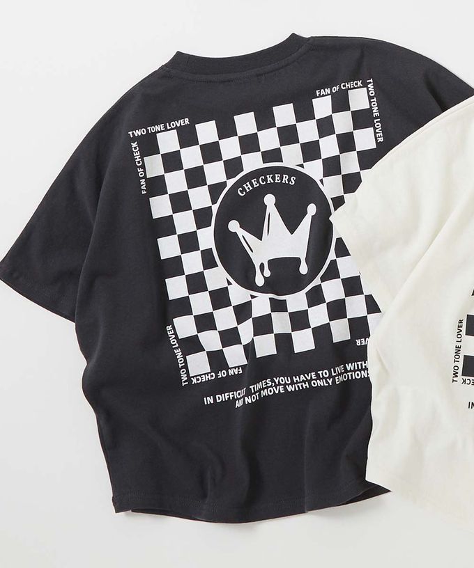 日本 devirock - 100%棉 帥氣印花寬版落肩T恤-紐約老虎-炭黑