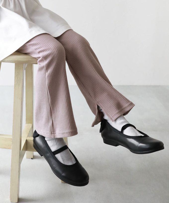 日本 devirock - 俐落羅紋開衩喇叭寬褲-淺灰藍